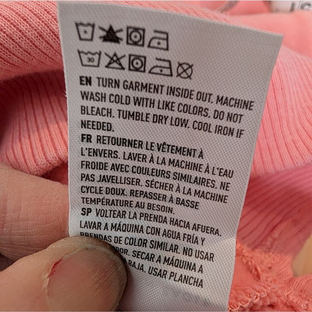 American Eagle Pink Crewneck Sweatshirt Drop Shoulder Vented Hem M - Picture 8 of 8